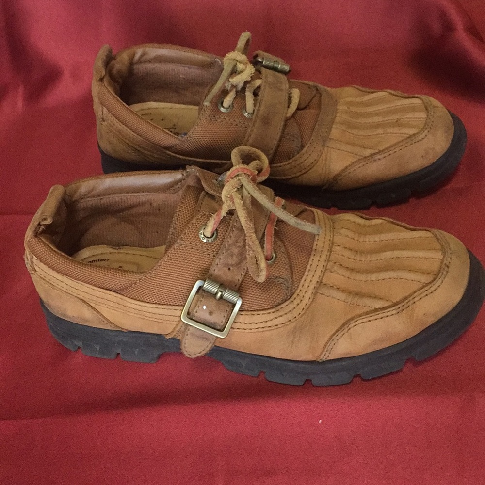 Canvas & Leather Sperry Top Shoes w/ Buckle sz 6.5